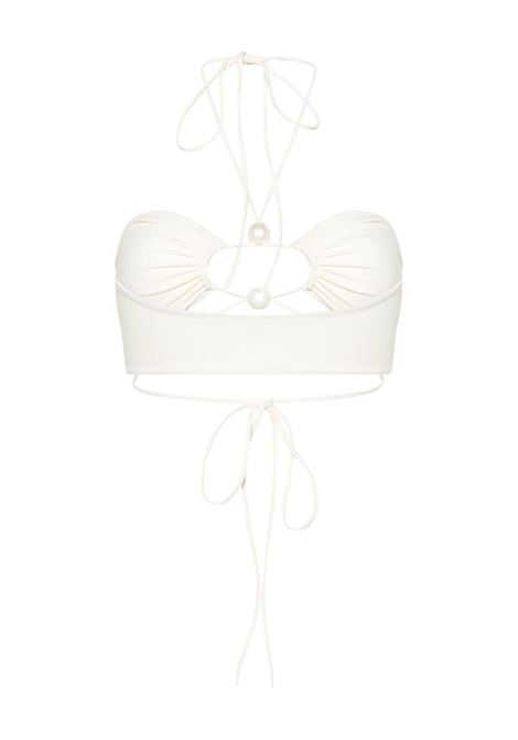 White pearl-detail bandeau bikini top - MAGDA BUTRYM women MAGDA BUTRYM | 987424CRM